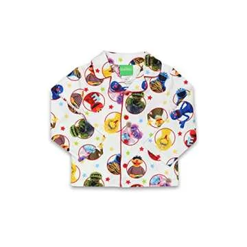 Sesame Street Elmo Infant Coat Style Pajamas Set (18 Months, White)