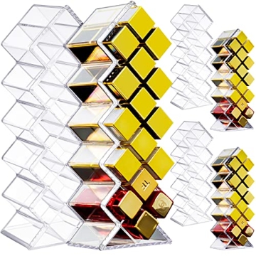 6 Pack Acrylic Lipstick Holder Organizer 96 Slots Clear Lip Gloss Holder Organizers Stackable Fish S...