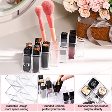 6 Pack Acrylic Lipstick Holders for Perfect Makeup Organization