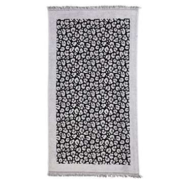 InfuseZen Large Plush Turkish Bath & Beach Towel - Reversible Leopard Design – 100% Organic Turkis...