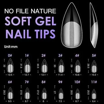 Medium Stiletto Soft Melous 600PCS Pre Buff Full Cover Half Matte Gel x Nail Tips