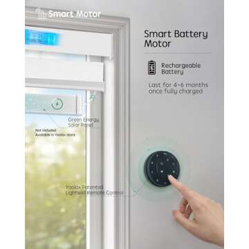Yoolax Motorized Zebra Blinds Works with Alexa, Motorized Blinds with Remote Custom Size, Privacy El...