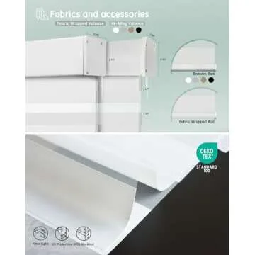 Yoolax Motorized Zebra Blinds Works with Alexa, Motorized Blinds with Remote Custom Size, Privacy Electric Blinds Zebra Blinds for Windows (80% Shading White)