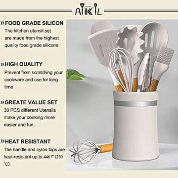 AIKKIL 26-Piece Kitchen Utensil Set for Effortless Cooking