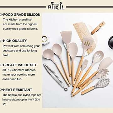 AIKKIL 26-Piece Kitchen Utensil Set for Effortless Cooking