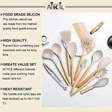 AIKKIL 26-Piece Kitchen Utensil Set for Effortless Cooking