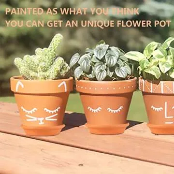 EHWINE 6 Pack Terracotta Pots for Succulents and Plants