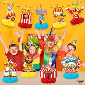 KatchOn Carnival Centerpieces - Pack of 9 | Themed Party Decor for Tables, Circus Table Decorations