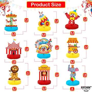 KatchOn Carnival Centerpieces - Pack of 9 | Themed Party Decor for Tables, Circus Table Decorations
