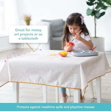 Bumkins Baby Splat Mat for Under High Chair, Babies Toddlers Eating Mess Mat, Waterproof Reusable Cloth for Arts and Crafts, Playtime Mat for Kids, Floors or Tables, Fabric 42inx42in, Desert Boho