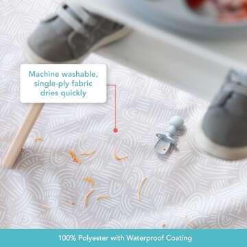 Bumkins Baby Splat Mat for Under High Chair, Babies Toddlers Eating Mess Mat, Waterproof Reusable Cloth for Arts and Crafts, Playtime Mat for Kids, Floors or Tables, Fabric 42inx42in, Desert Boho