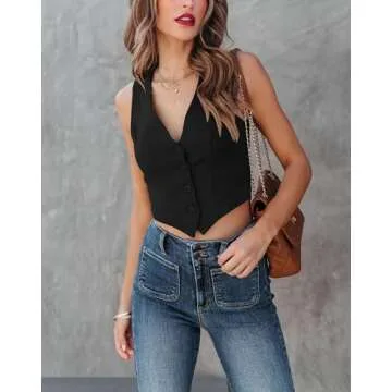 Stylish Women’s Business Vest - Sunborui Sleeveless Jacket