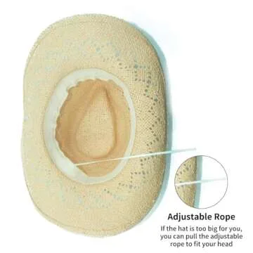 Vamuss Shapeable Straw Cowboy Hat with Beaded Trim