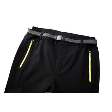 BenBoy Women's Outdoor Waterproof Windproof Fleece Slim Cargo Snow Ski Hiking Pants,AN-US16606W-Black-M