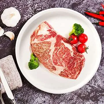 AVLA White Ceramic Dinner Plates Set - 4 Piece