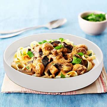 AVLA White Ceramic Dinner Plates Set - 4 Piece