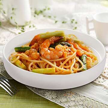 AVLA White Ceramic Dinner Plates Set - 4 Piece