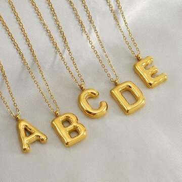 WLLAY Heart Initial Necklace Anklet for Women - Tiny 14K Gold Filled Love Heart Pendant Letter Alpha...