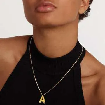 WLLAY Heart Initial Necklace - Tiny Gold Filled Initial Jewelry