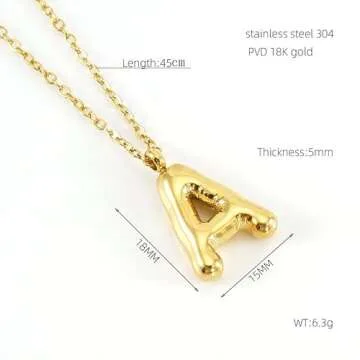 WLLAY Heart Initial Necklace - Tiny Gold Filled Initial Jewelry