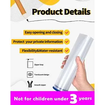 SUNEE Mesh Zipper Pouch 7x11 in (Black, 30 Packs), Mesh Bags with Zipper for School Office Supplies, Puzzles & Games, Travel Accessories, Waterproof Zipper Pouches for Organizing