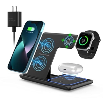 ANYLINCON 3-in-1 Wireless Charger iPhone iWatch AirPods Fast