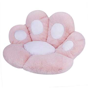 Reversible Armchair Seat Cushion Soft Cozy Bear Paw Shaped Chair Cushion Plush Comfort Seat Pad Offi...