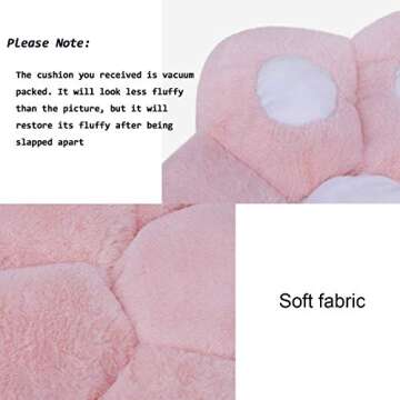 Reversible Armchair Seat Cushion Soft Cozy Bear Paw Shaped Chair Cushion Plush Comfort Seat Pad Office Cozy Warm Seat Pillow Relieves Back Coccyx Sciatica Tailbone Pain Relief (Paw-shaped, Pink)