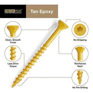 Deck Plus 48419 Wood Screws #10 x 3", Tan, 5lb Box