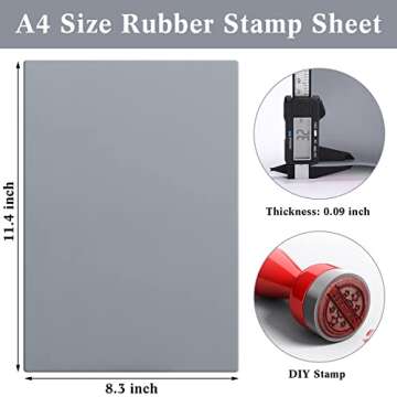 Tondiamo 2 Sheets Rubber Stamp Sheets for Laser Engraving Machine, A4 Rubber Stamp for Laser Cutter ...