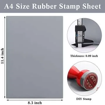 Tondiamo 2 Sheets Rubber Stamp Sheets for Laser Engraving Machine, A4 Rubber Stamp for Laser Cutter ...