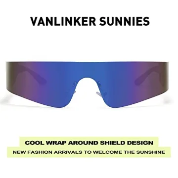 Vanlinker Futuristic Wrap Around Sunglasses for All