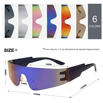 Vanlinker Futuristic Wrap Around Sunglasses for All