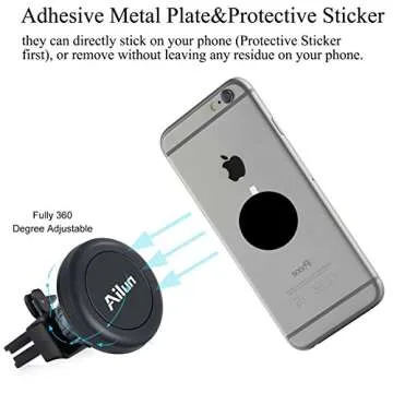 Ailun Magnetic Car Phone Mount 2-Pack for iPhone 11/12
