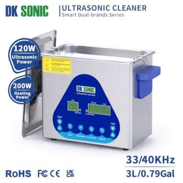 DK SONIC Ultrasonic Cleaner,3L Professional Sonic Cleaner with Cleaning Basket.Digital Control Ultra...