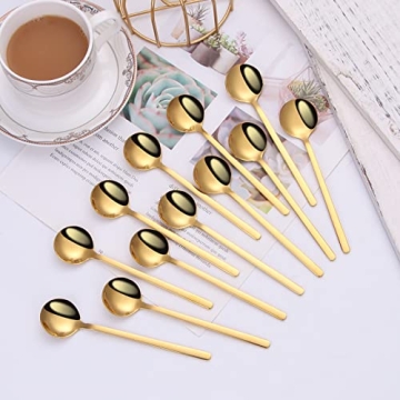 Mafier Gold Plated Espresso Spoons Set - 12 Pieces