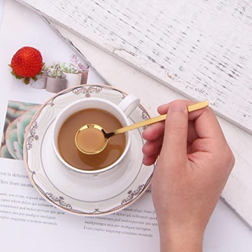 Mafier Gold Plated Espresso Spoons Set - 12 Pieces