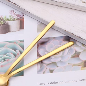 Mafier Gold Plated Espresso Spoons Set - 12 Pieces