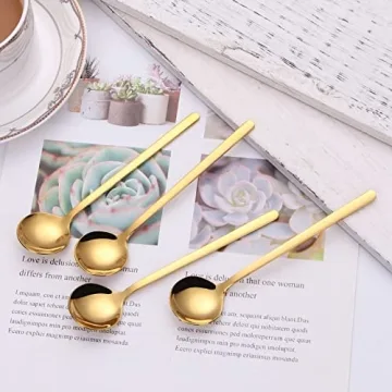 Mafier Gold Plated Espresso Spoons Set - 12 Pieces