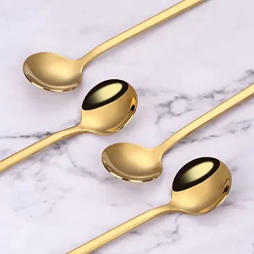 Mafier Gold Plated Espresso Spoons Set - 12 Pieces