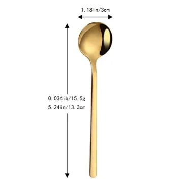 Mafier Gold Plated Espresso Spoons Set - 12 Pieces