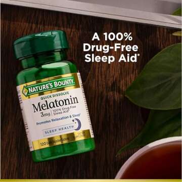 Nature's Bounty Melatonin 3mg, 100% Drug Free Sleep Aids for Adults, Supports Relaxation and Sleep, Dietary Supplement, 240 Count (Pack of 2)