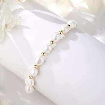 Shop HUWODY Baroque Pearl Bracelet for Women - Adjustable Glamour