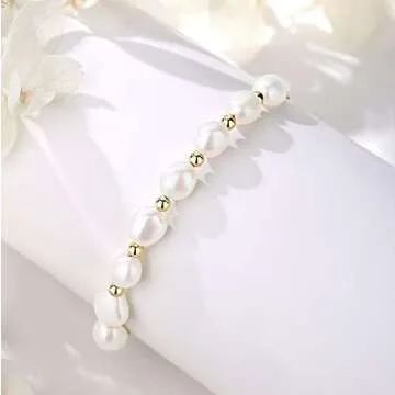 Shop HUWODY Baroque Pearl Bracelet for Women - Adjustable Glamour