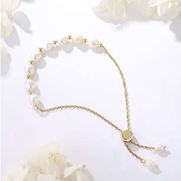 Shop HUWODY Baroque Pearl Bracelet for Women - Adjustable Glamour