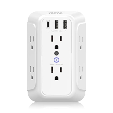 6 Outlet Wall Charger with 3 USB Ports for Safe Power Solutions