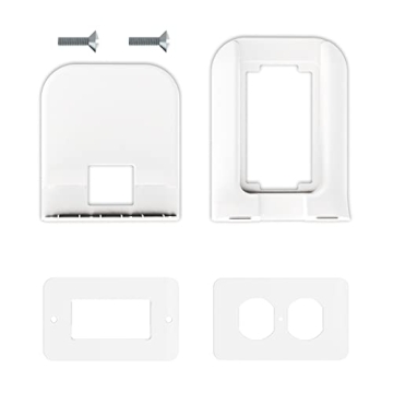 WALI Outlet Shelf Wall Holder,Bathroom Wall Shelf up to 10lbs Standard Vertical Duplex Wall Shelf Organizer for Smart Home Decor Space Saving Power Tools, Toothbrush (OLS001-W), 1 Pack, White