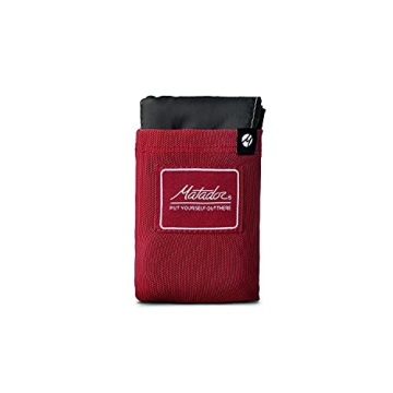 Matador Pocket Blanket - Red (Seats 2-4); Foldable Picnic Blanket, Concert Blanket and Festival Blan...