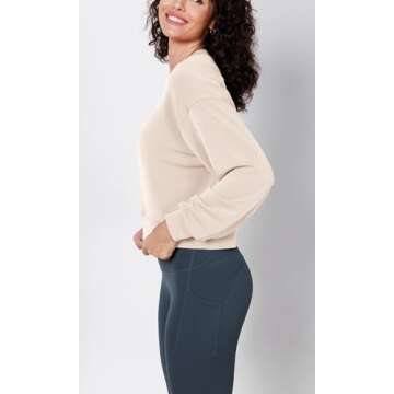 ODODOS Soft Modal Cropped Sweatshirt for Women