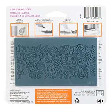 Sculpey Tools Flexible Oven Safe Silicone Lace Mold Great for jewelry making and all types of craft ...
